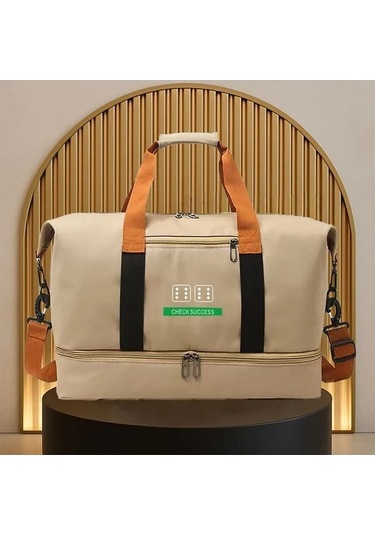 Sandwich Dayanıklı Ordu Yeşili Spor Çantası - Fermuarlı Bölmeler - Haki Yeşili Haki