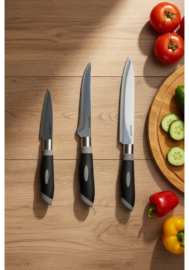 Bernardo Blade 3 Parça Gurme Fileto Seti Siyah -  Gümüş