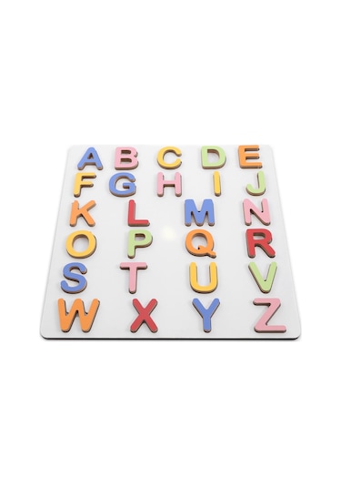 Ahşap Harf Öğretici Puzzle - Kelimeler Puzzle - Renkli Eğitici Ahşap Oyuncak