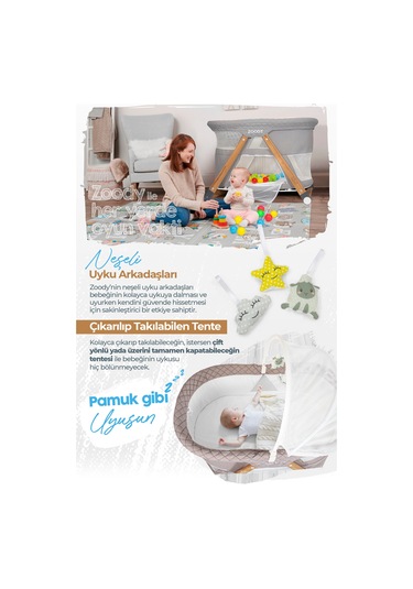 Kiwi Zoody 3 İn 1 Bebek Beşiği, Oyun Parkı Ve Park Yatak Ve Zoody Yatak Kw-2041