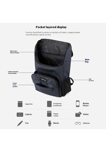 Tough Slhs 3405 Şık Günlük Sırt Çantası Büyük Kapasiteli Sırt Çantası İşe Gidiş Laptop Çantası Gri