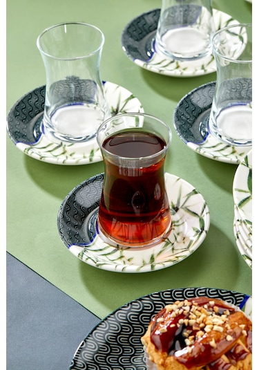 Cooker 18 Parça Porselen Tatlı Pasta Takımı İkram Çay Seti 6