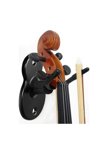 Dancemonkey Duvar Askılı 2'li Keman Standı - Demir Tabanlı Siyah Siyah