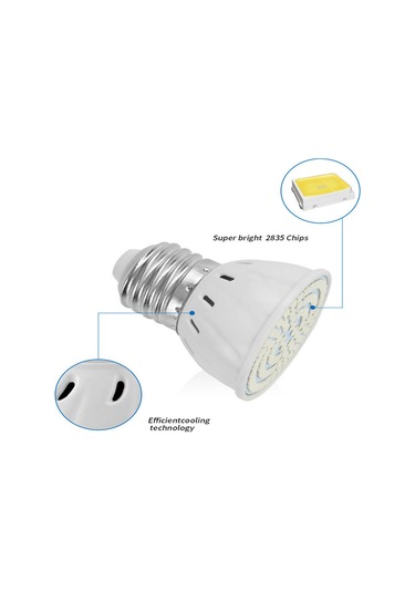 Padalink 220v B22 Led Spotlama Ampülü, 48 Led Işık Demeti, 2800-3200k Sıcak Beyaz Işık, 180 Açılı, Plastik Gövde Diğer