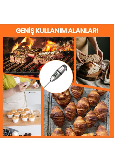 ThermoPro TP02S Lcd Ekranlı Daldırma/Saplama Çelik Gövdeli Gıda Pişirme Termometresi