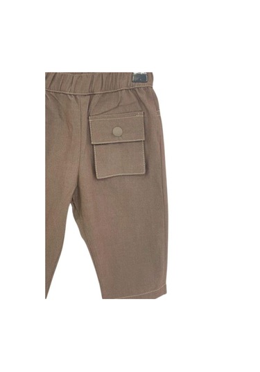 Erkek Bebek Pamuklu Rahat Kalıp Pantolon-13914 Kahverengi