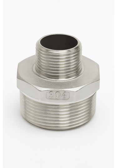 Orantılı Nipel - Paslanmaz Çelik - Dişli Nipel 304 Kalite Krom Çelik 1/2'' X 1/4''