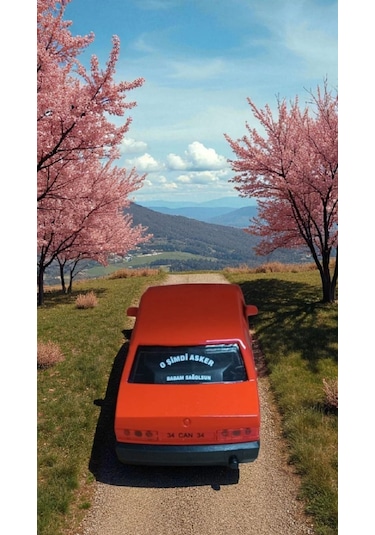 Nostaljik Metal Çek Bırak Kırmızı Tofaş Şahin Araba Kapılar Açılır Diğer