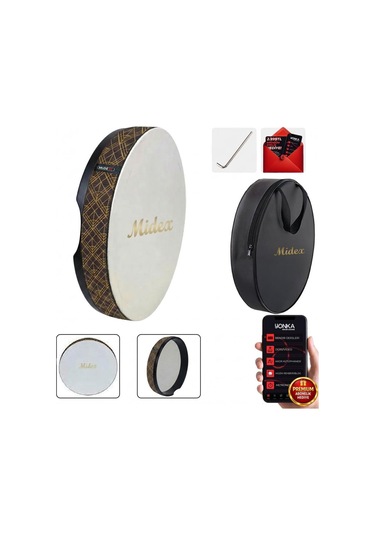 Midex Br-711 Kaliteli Bendir Def Akort Ayarlı El Tutma Oyuklu Çantalı