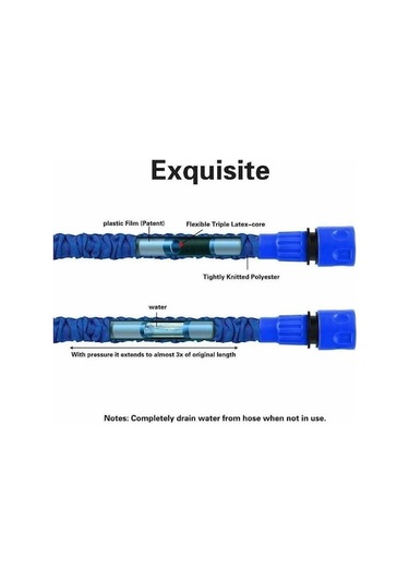 Novahub Yeşil Bahçe Hortumu 150ft Esnek Genişletilebilir Püskürtme Tabancası