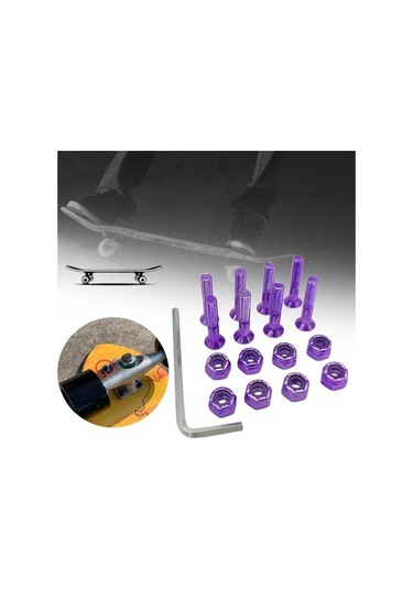 Pazly Suntek 8 Adet Yedek Longboard Donanım Seti - Mor Vidaları Mor