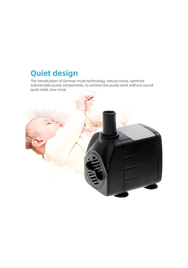 Mufunye Akış Ayarlanabilir, Sessiz Ve Taşınabilir Mini Su Pompası - 600l/h, 1.2m Yükseklik, 10w, 12mm Çıkış