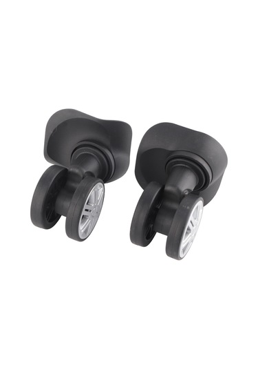 Geeroyoo Sessiz Çift Sıra Büyük Tekerlek Valiz Tamiri Aksesuarı Pp+pet Materyal Siyah 2 Adet Tekerlek 8 Adet Vida