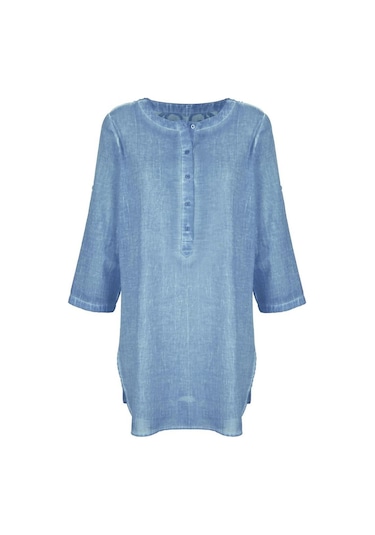 Bulalgiy Kadın Mavi Dantelli Tunik - Bga233591-mavi
