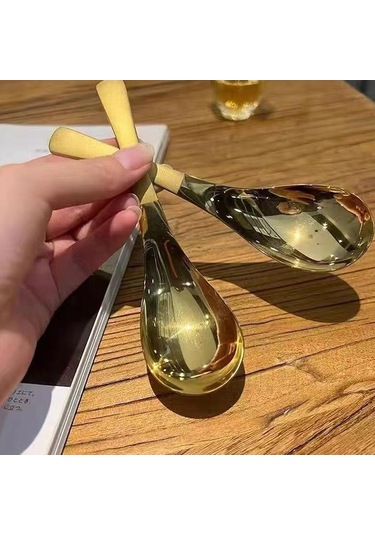 Paslanmaz Çelik Çorba Kaşığı Ev Mutfak Pota Kapasitesi Altın Gümüş Ayna Kahve Sofra Için Cilalı Sofra Takımı Gümüş