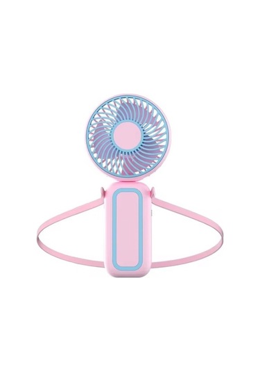 Yingfu Küçük Elektrikli Boyun Fanı, Portatif El Fan Pembe