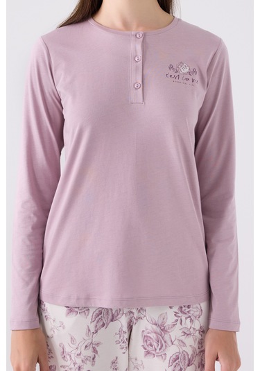 Arnetta 3119 Uzun Kol Kadın Pijama Takımı Lila
