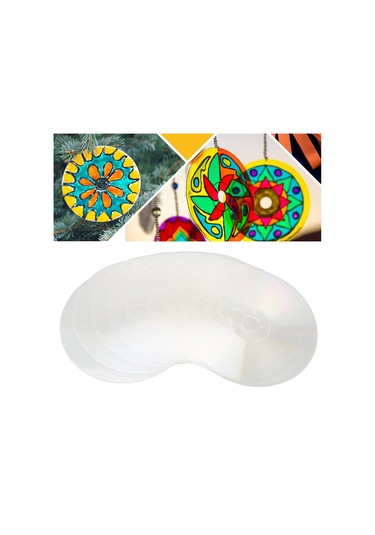 Hangfox 10 Adet Transparan Dıy Cd Diski - Sanatsal Boyama Ve Dekorasyon Için El Yapımı Malzeme Diğer