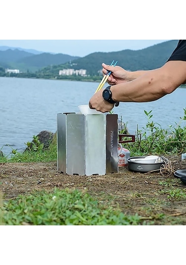 Naturehike Katlanır Rüzgar Kesici Aparat 10 Parça Mz Gümüş