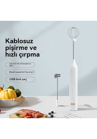 Akülü Elektrikli Yumurta Çırpıcı-pembe Pembe