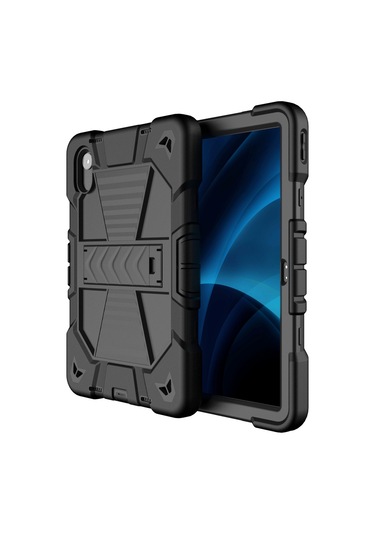 Tablet Kılıfı Lenovo Tab M11 Tb330fu 331fc/ K11/ Xiaoxin Pad 11 2024 Pc + Kickstand İle Silikon Darbeye Dayanıklı Koruyucu Kapak - Siyah Kapaklı Kılıf