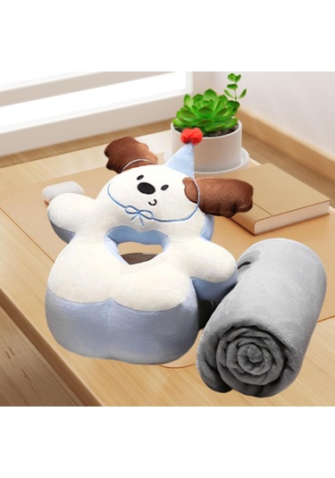 Homyl Ofis Masası Yastık Seyahat Yatak Odası Kanepe Için Çok Kahverengi Kulaklı Battaniye