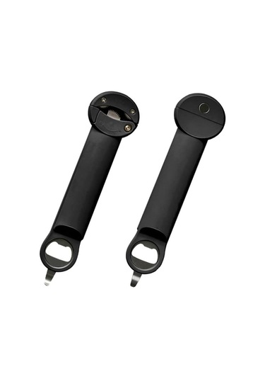 Siyah Çok Fonksiyonlu Şişe Açacağı Paslanmaz Çelik Kapak Açacağı Çapı 2.5-9.5 Cm Ayarlanabilir Winebeer Konserve Açacağı Mutfak Aletleri Siyah