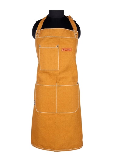 Pamuklu Mutfak Önlüğü Yemek Pişirmek İçin - Erkek Ve Kadın Önlüğü - Ayarlanabilir Yıkanmış Sarı, Diğer