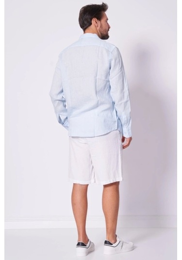 Guess Erkek Napa Keten Uzun Kollu Gömlek Çok Renkli