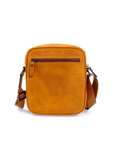 Hakiki Deri Crazy Hardal Erkek Postacı Çanta Kangaroo K 8875-Zh