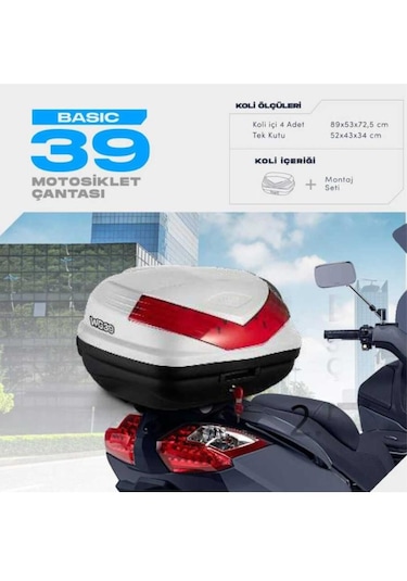 Wogen 39 Litre Basic Motosiklet Çantası - Beyaz 1407 005 Beyaz