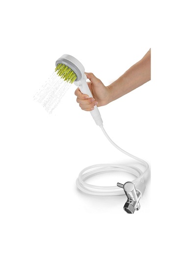 Kosona Köpek Ve Kedi Duşu, Masajlı搓澡 Fonksiyonu, Gri Renkli, Abs+silikon Materyal, 2 Metre Hortum Ve Adaptörler İle Gri