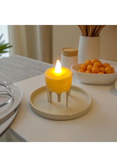 Akan Damla Efektli Dekoratif Mumluk Led Hediyeli, Mumluk