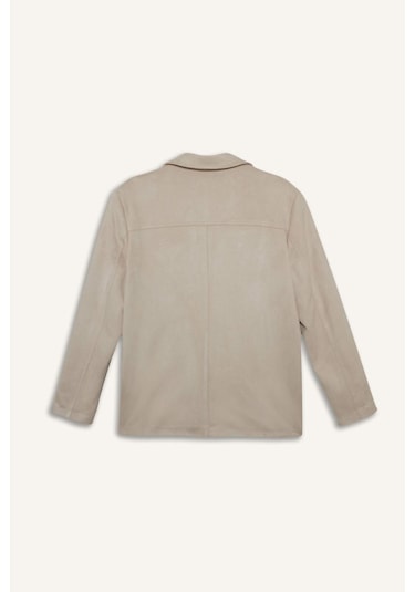 Defacto Regular Fit Ceket Yaka Süet Blazer Ceket E7236ax25aubg220 Bej