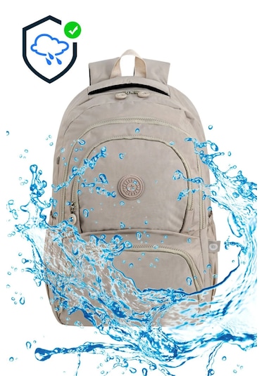 Bej Lüx Krinkıl Kumaş Lise Ve Ortaokul Sırt Çantası, Krinkıl Okul