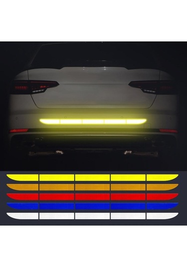 Kırmızı 5 Adet/takım Araba Yansıtıcı Çıkartmalar Su Geçirmez Araba Uyarı Etiketi Yansıtıcı Bant Araba Çıkartmaları Çıkartmalar Araba Gövde Vücut