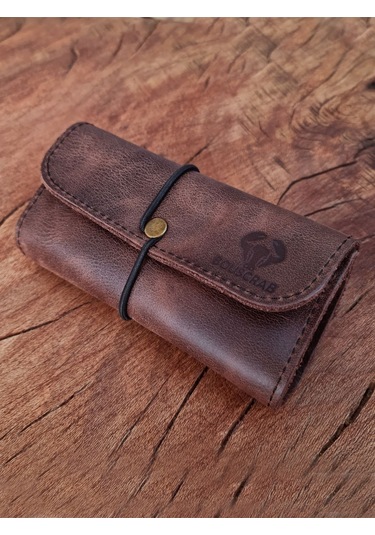 Tütün Kesesi Cüzdan Tütünlük Gerçek Deri Açık Boyut 13cm 19cm Kapalı Boyut: 7cm 13cm