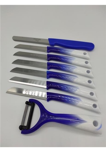 Solingen Mavi-Beyaz 8 Parça Mutfak Seti