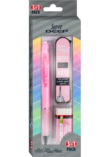 Serve Deep 3 Lü Okul Seti Pembe