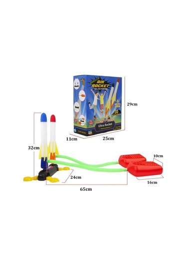 Air Rocket Duello Oyuncak Seti 2 Işıklı Roket 2 Işıksız Yedek  Rok