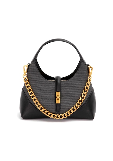 Levidor 930409 Kadın Gold Zincir Aksesuarlı El Çantası Siyah Siyah