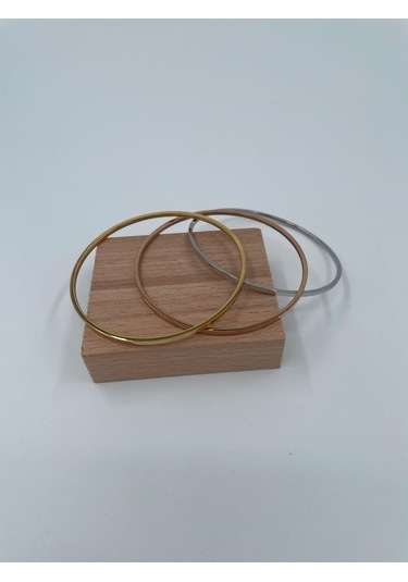 Xbaby Silver,gold,rose Gold Renkli 3 Lü Yassı Ajda Bileklik