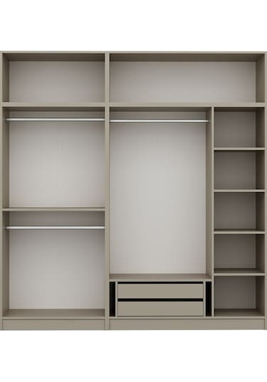 Kale 5 Mebran Panjur Kapaklı 2 Çekmeceli Dolap Ve Yüklük Kumtaşı 235cm Bej