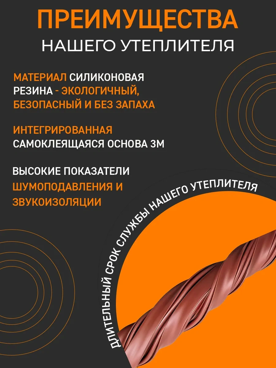 Etonado Kapılar İçin Kendinden Yapışkanlı Sızdırmazlık Contası 10x15mm 317768063 6 M