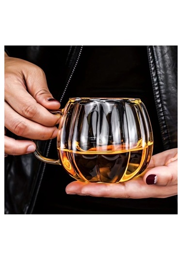 450 Ml Borosilikat Cam Bardak 6'lı Isıya Dayanıklı Şeffaf Kulplu Cam Kupa, Modern Çay Ve Kahve Bardağı Cam - Şeffaf