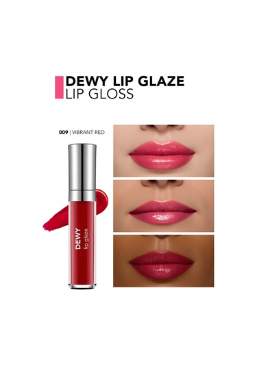 Flormar Besleyici Dudak Parlatıcısı - Dewy Lip Glaze - 009 Vibrant Red-8682536068178