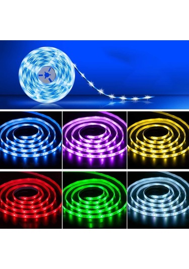 Soulader Su Geçirmez Rgb Led Şerit Işığı - 5 Metre Akıllı Işık Bandı Uzaktan Kumandalı Beyaz