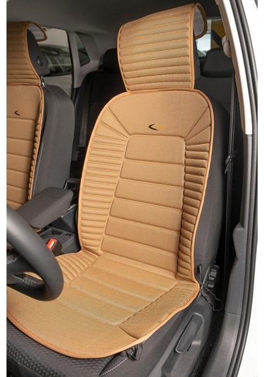 Toyota Land Cruiser Lüks Oto Koltuk Minderi Ön 2'li Set Bumerang Taba