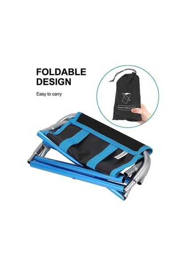 Bloomnest Leightweight Outdoor Fishing Chair Portable Collapsible Camping Picnic Seat With Bag - Gold - Black Hafif Katlanır Balıkçılık Sandalyesi, Oxford Kumaş, Alüminyum Destek, Taşınabilir Kamp Piknik Koltuğu Altın - Siyah