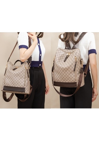 Tongxida 1 Arada Kadın Omuz Ve Sırt Çantası Bej - Kahverengi G71 Model Bej - Kahverengi